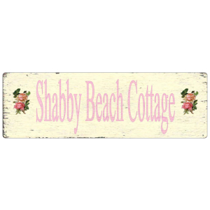 METALLSCHILD Blechschild SHABBY BEACH COTTAGE Vintage...