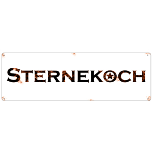 METALLSCHILD Shabby Blechschild Vintage STERNEKOCH Küche Geschenk Türschild