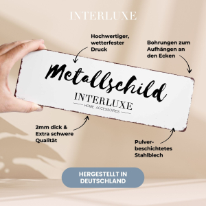 Interluxe Schild 300x220mm Metallschild  Wandschild - Dorfleben ist...