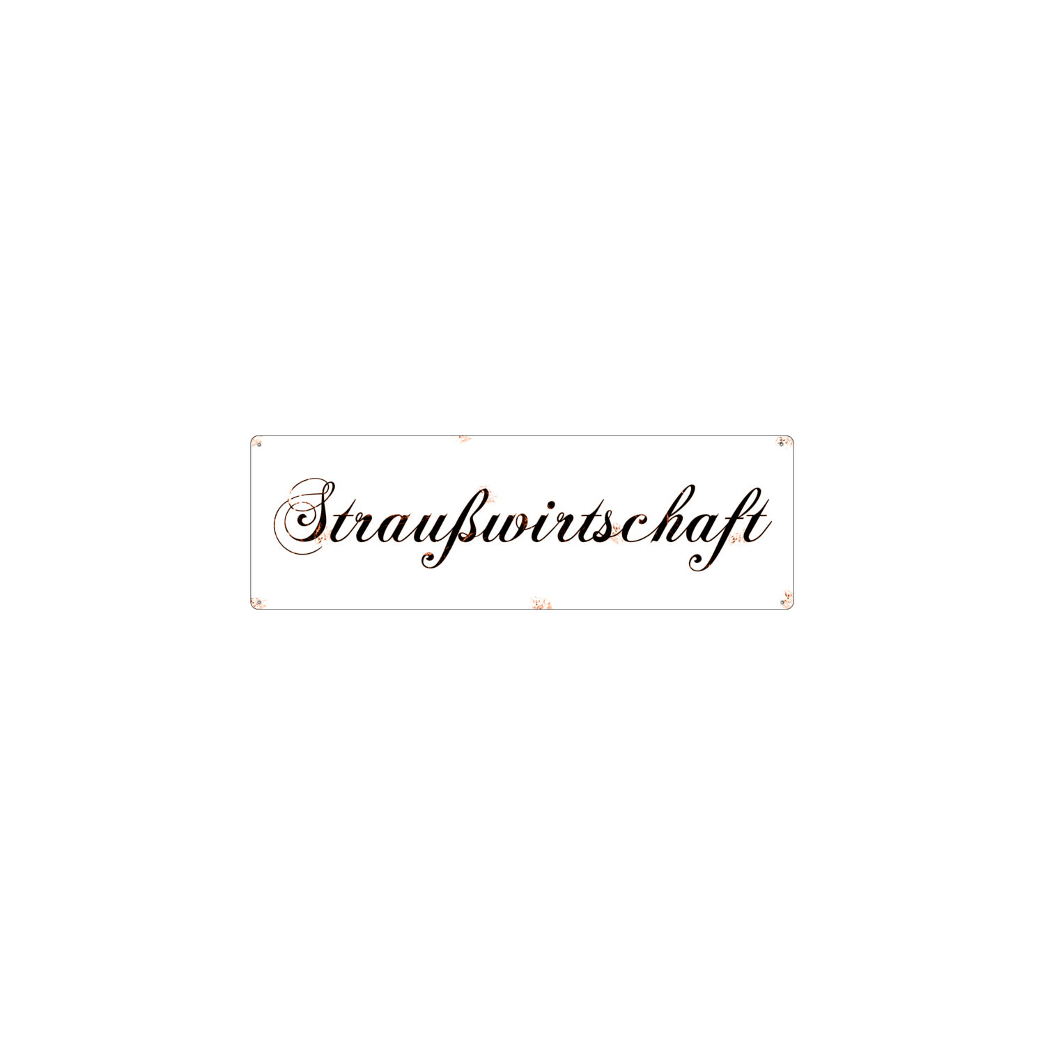 METALLSCHILD Shabby Blechschild Vintage STRAUSSWIRTSCHAFT Weingut Weinkeller