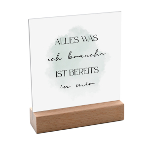 Interluxe Schild mit Aufsteller 10x10cm - Alles was ich...