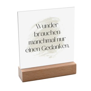 Interluxe Schild mit Aufsteller 10x10cm - Wunder brauchen...
