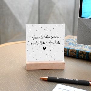 Interluxe Schild mit Aufsteller 10x10cm - Geniale...