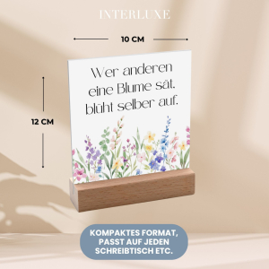 Interluxe Schild mit Aufsteller 10x10cm - Ich kann auch ohne Motivation
