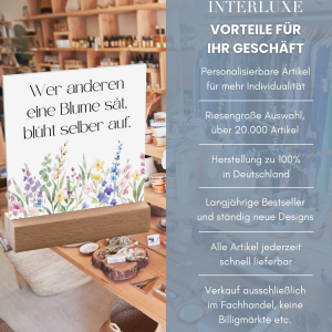 Personalisierbares Schild mit Aufsteller 10x10cm - Flowers
