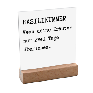 Interluxe Schild mit Aufsteller 10x10cm - Basilikummer