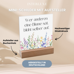 Interluxe Schild mit Aufsteller 10x10cm - Zuhören...