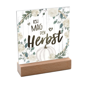 Interluxe Schild mit Aufsteller 10x10cm - Ich mag den Herbst