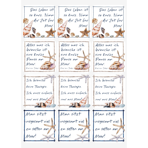 12 Stück Untersetzer für Gläser - Meer