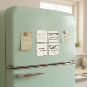 Magnetische Untersetzer 4er Set - Champagner Sprüche