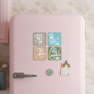 Magnetische Untersetzer 4er Set - Deine Welt - lustige...