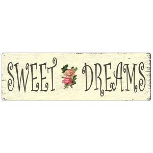 METALLSCHILD Shabby Blechschild Vintage SWEET DREAMS BUNT...