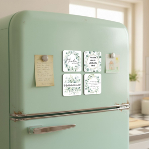 Magnetische Untersetzer 4er Set - Eukalyptus