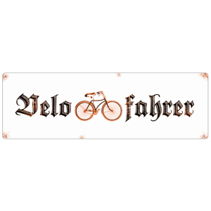 METALLSCHILD Shabby Blechschild VELO FAHRER Fahrrad...