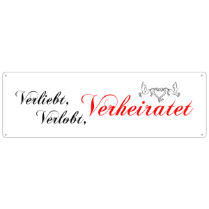 METALLSCHILD Shabby Blechschild VERLIEBT VERLOBT...