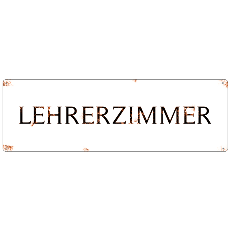METALLSCHILD Blechschild Türschild TIMELESS LEHRERZIMMER Shabby Vintage Retro