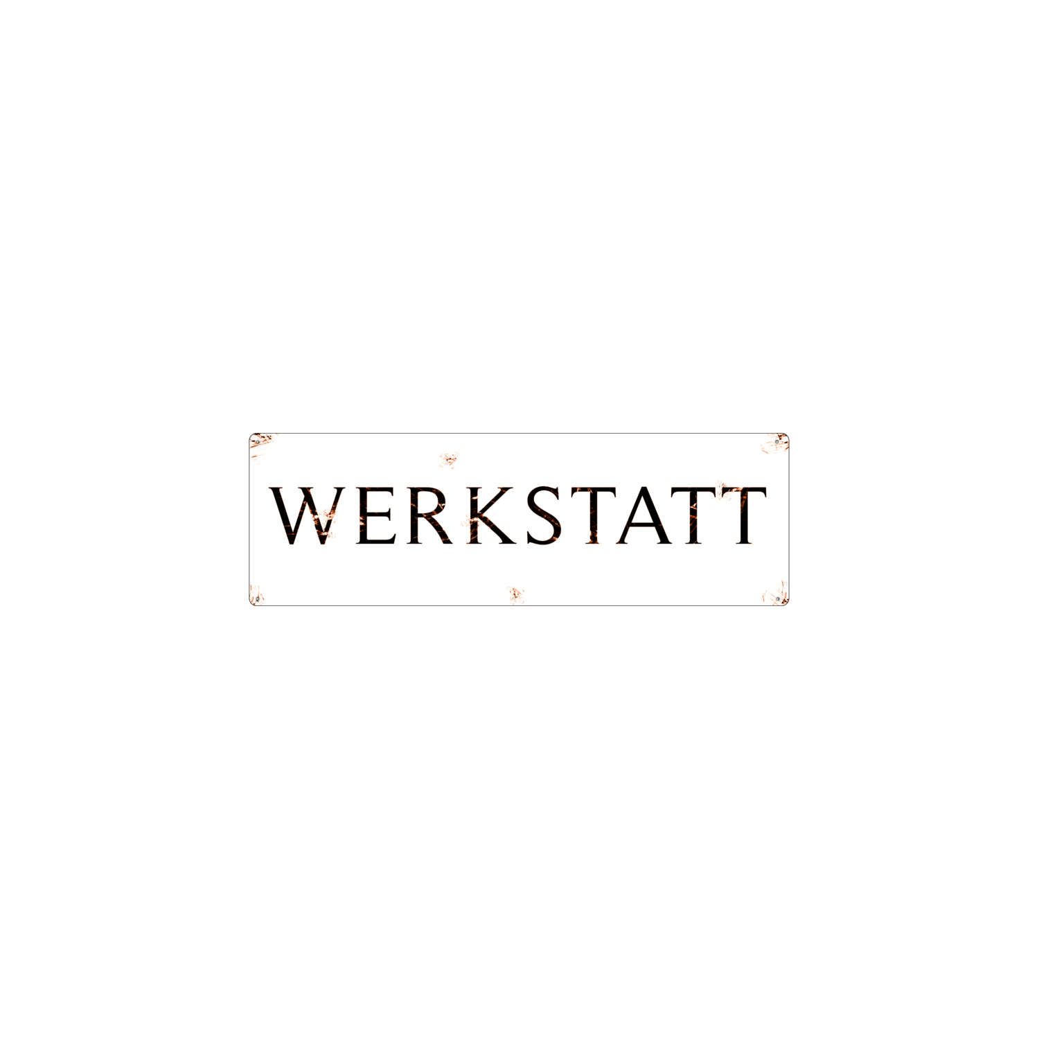 METALLSCHILD Retro Blechschild Türschild TIMELESS WERKSTATT Shabby Industrial