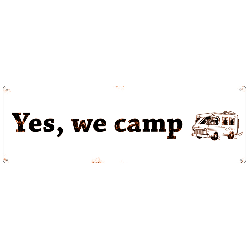 METALLSCHILD Shabby Blechschild YES WE CAMP Camping Geschenk Camper