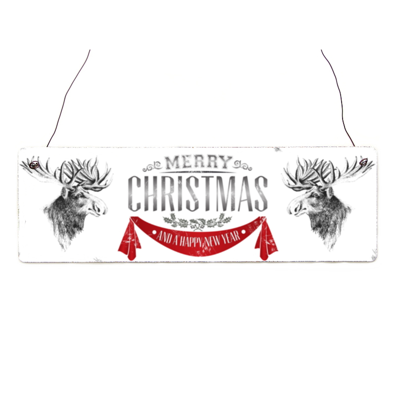 Vintage Deko Holz Schild Türschild MERRY CHRISTMAS Shabby Frohe Weihnachten