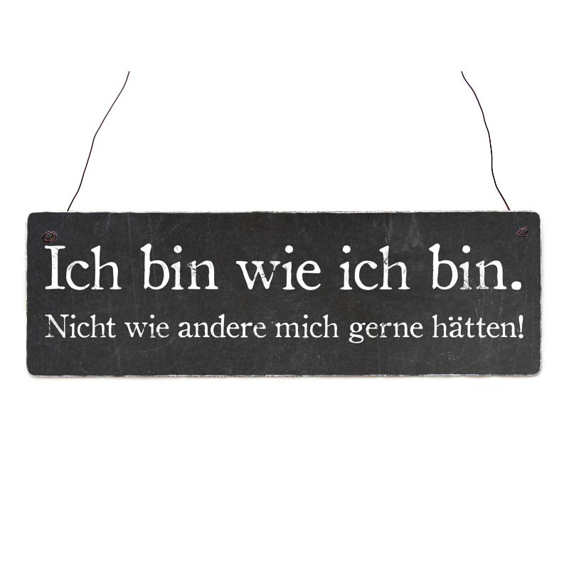 Shabby Vintage Holzschild Türschild ICH BIN WIE ICH BIN Dekoschild Zitat Spruch