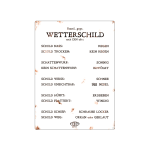 METALLSCHILD Blechschild WANDSCHILD Retro WETTERSCHILD...
