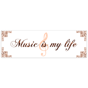 METALLSCHILD Shabby Vintage Blechschild Türschild MUSIC IS MY LIFE Geschenk