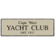 METALLSCHILD Shabby Vintage Blechschild YACHT CLUB Hamptons New York USA