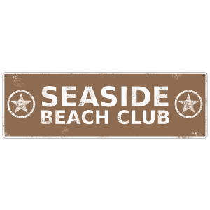 METALLSCHILD Shabby Vintage Blechschild SEASIDE BEACH CLUB amerikanischer Stil