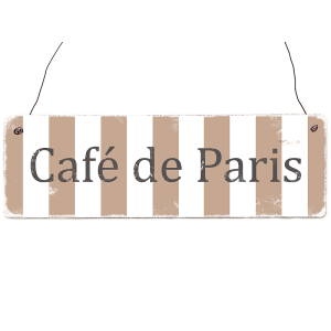 Vintage Shabby Dekoschild Türschild CAFE DE PARIS Landhaus Küche Bistro Geschenk