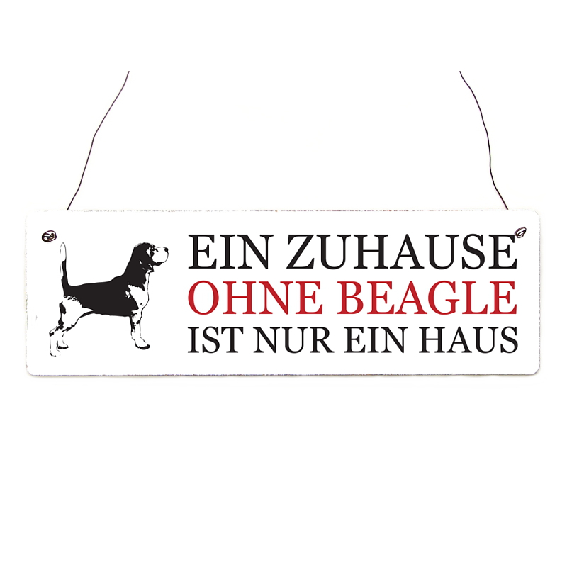Shabby Vintage Schild Türschild EIN ZUHAUSE OHNE BEAGLE Hund Geschenk