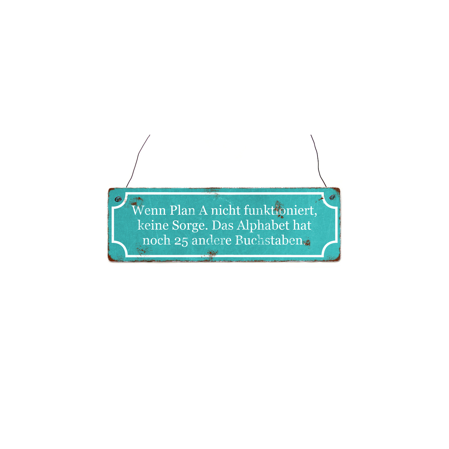 Vintage Shabby Holzschild Dekoschild WENN PLAN A NICHT FUNKTIONIERT Retro Schild