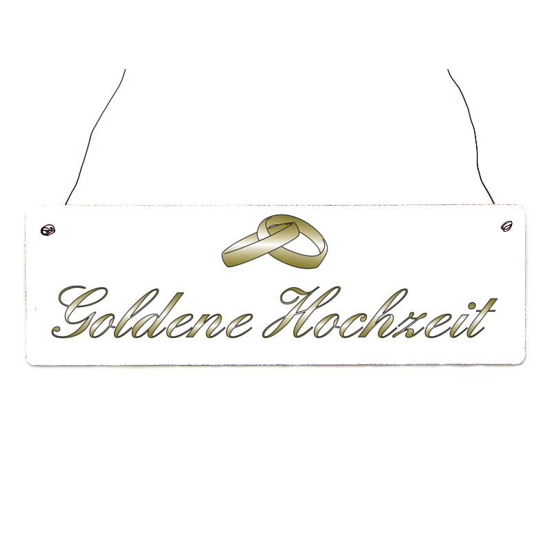 Shabby Vintage Holzschild Türschild GOLDENE HOCHZEIT Ringe Dekoschild Hochzeit