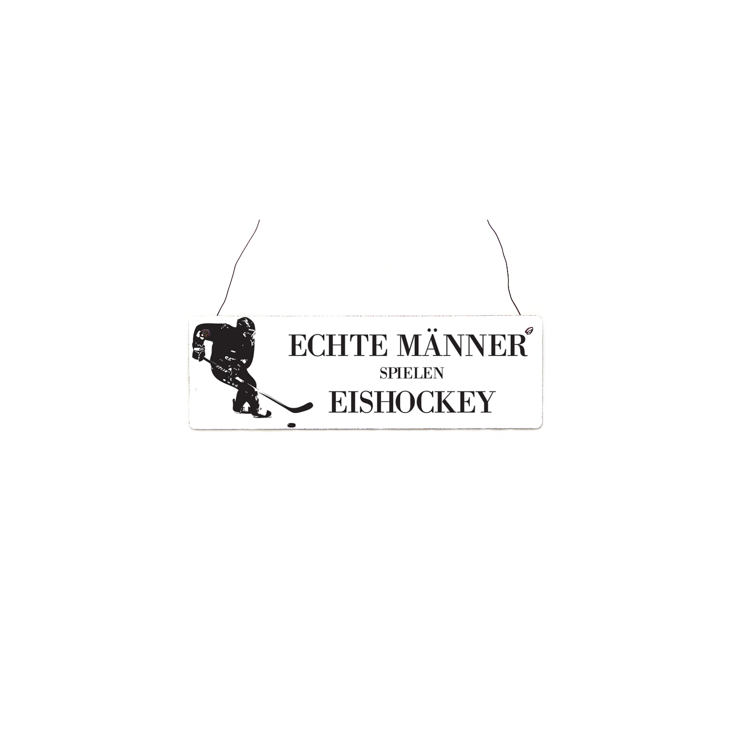 Holzschild Shabby Chic Vintage Türschild ECHTE MÄNNER SPIELEN EISHOCKEY Sport