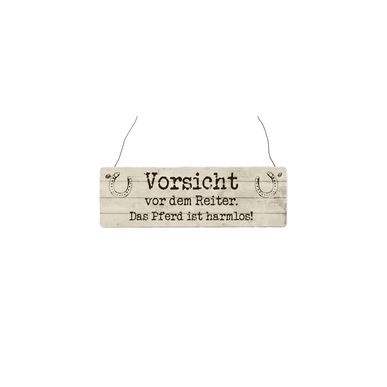 Holzschild Shabby Chic Vintage Türschild VORSICHT VOR DEM REITER Pferd Reiten