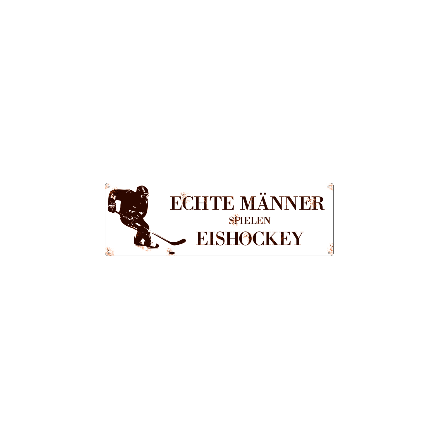 METALLSCHILD Shabby Vintage Blechschild ECHTE MÄNNER SPIELEN EISHOCKEY Sport