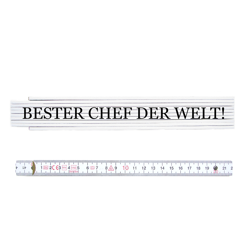 ZOLLSTOCK Metermaß Spruch BESTER CHEF DER WELT Meterstab Geschenk