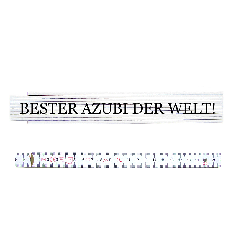 ZOLLSTOCK Metermaß Spruch BESTER AZUBI DER WELT Meterstab Geschenk Lehrling