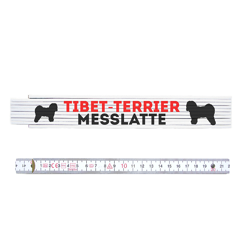 ZOLLSTOCK Metermaß TIBET-TERRIER MESSLATTE Hunde Maßstab witziges Geschenk