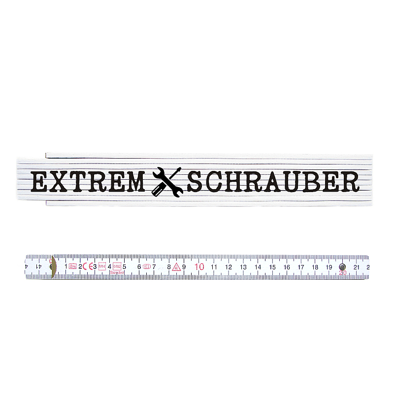 ZOLLSTOCK Metermaß Maßstab EXTREMSCHRAUBER Spruch Geschenk Heimwerker Werkstatt