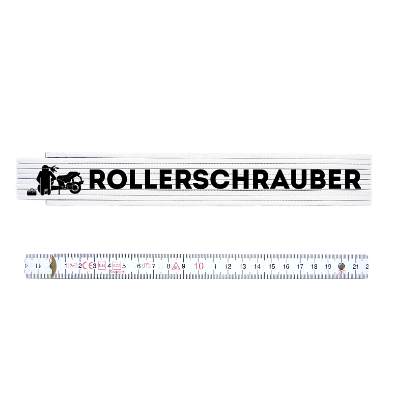 ZOLLSTOCK Metermaß Maßstab ROLLERSCHRAUBER Werkstatt Bastler Geschenk Roller