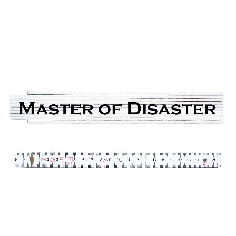 ZOLLSTOCK Metermaß Meter MASTER OF DISASTER Geschenk Handwerker Heimwerker