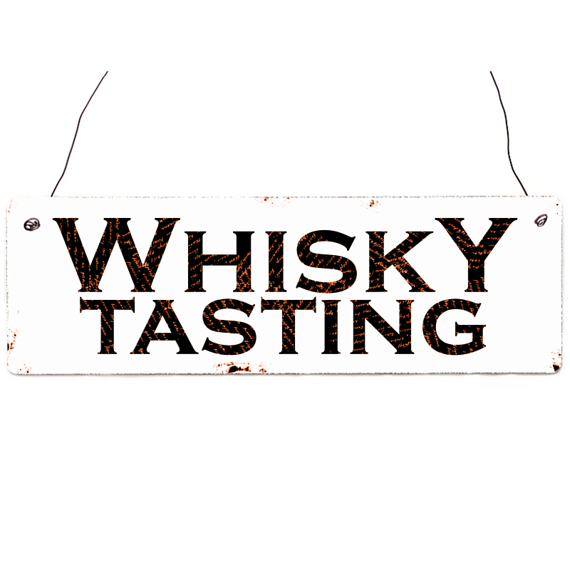 Vintage Shabby Holzschild Dekoschild WHISKY TASTING Geschenk Whisky Getränk Bar