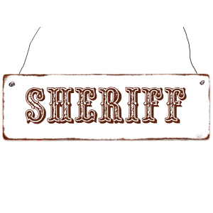 Shabby Vintage Holzschild SHERIFF Tür Eingang...