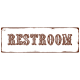 METALLSCHILD Blechschild RESTROOM WESTERN Schild WC Toilette Western Style