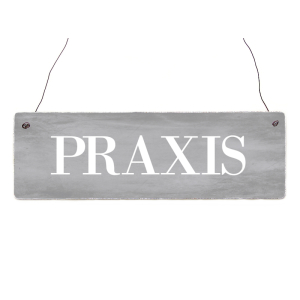 Holzschild Shabby Vintage PRAXIS [GRAU] Türschild Arzt Zahnarzt Eingang Praxis