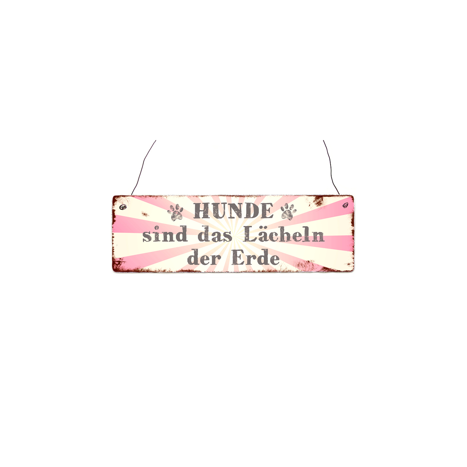 Holzschild Dekoschild HUNDE SIND DAS LÄCHELN Hundeschild Lächeln Haustier