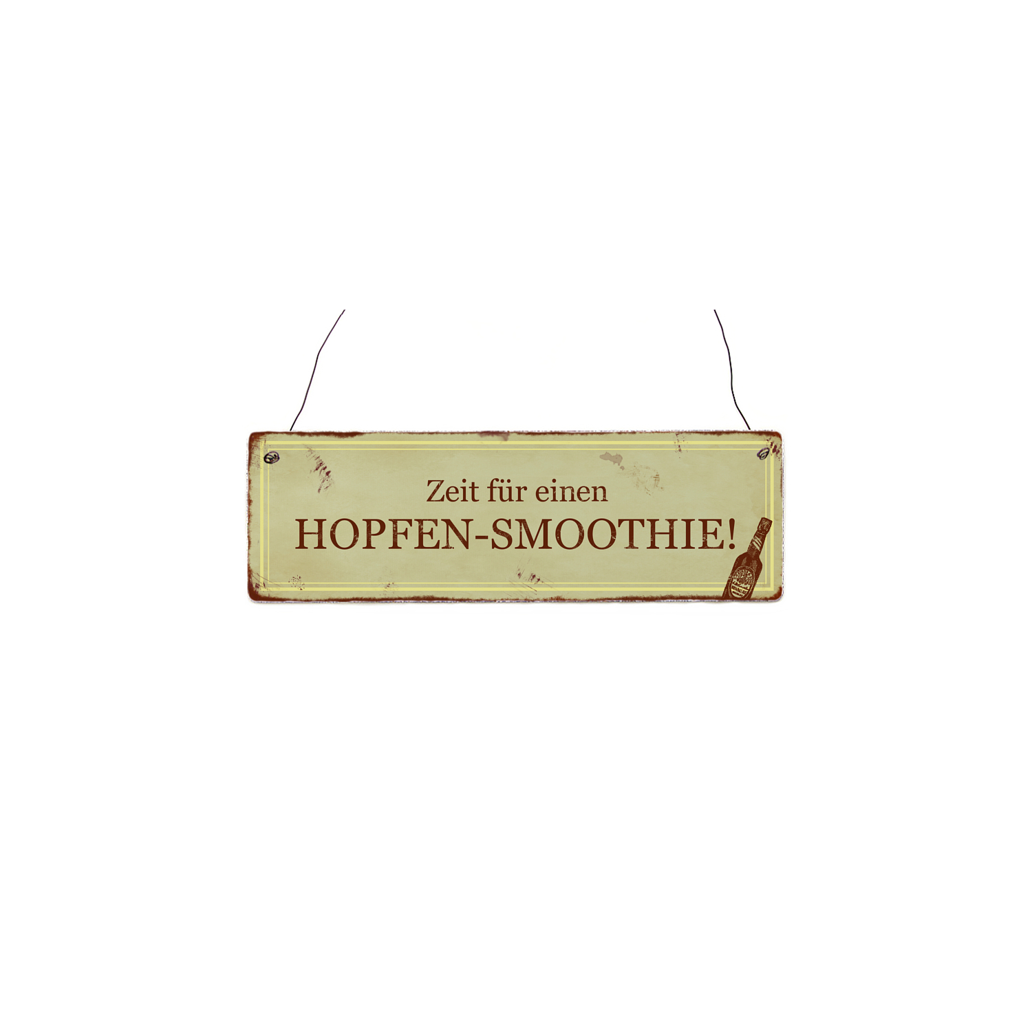 Holzschild Shabby Vintage Dekoschild HOPFEN SMOOTHIE Alkohol Bier Männer Deko