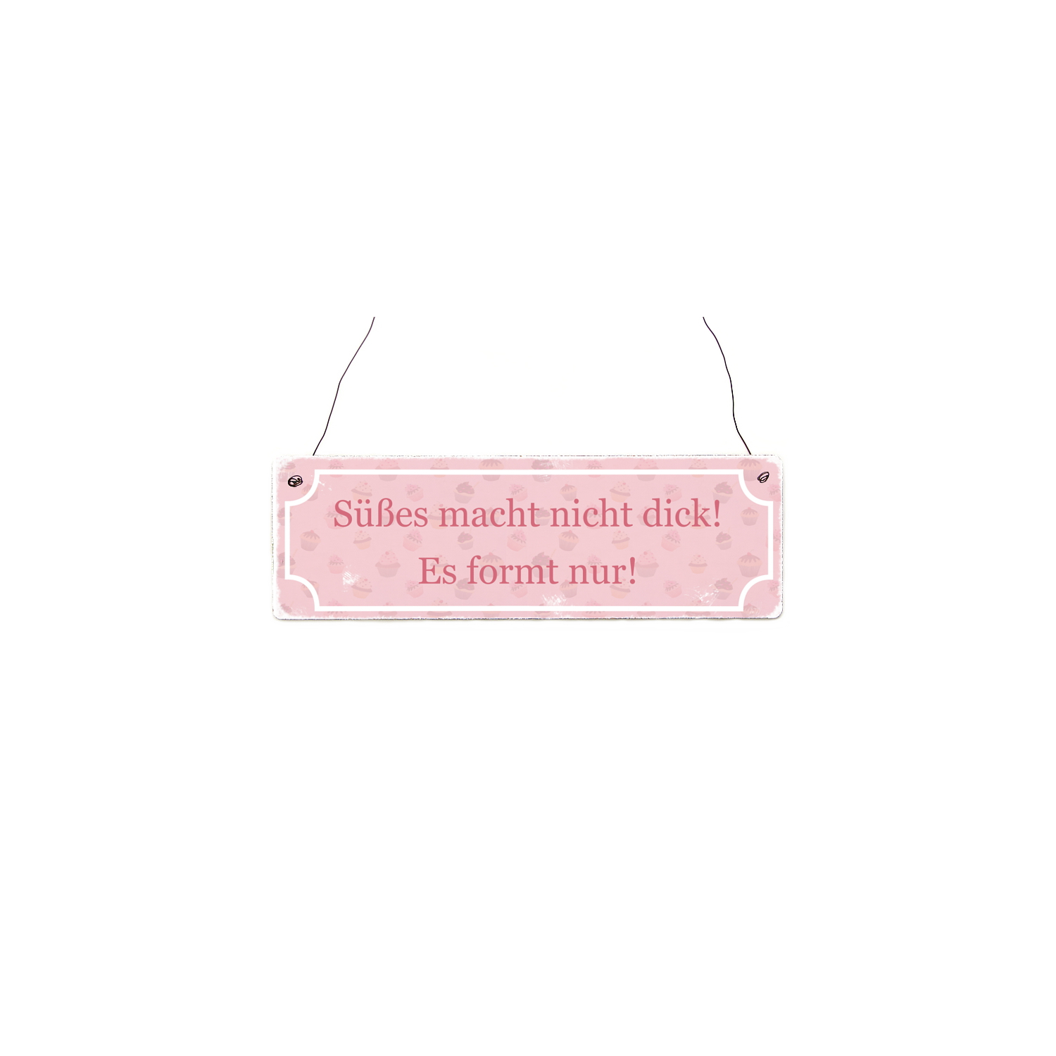 Shabby Vintage Holzschild Türschild SÜßES MACHT NICHT DICK Dekoschild