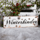 Blechschild METALLSCHILD WINTERKINDER Weihnachten Winter Geschenk Shabby Schnee