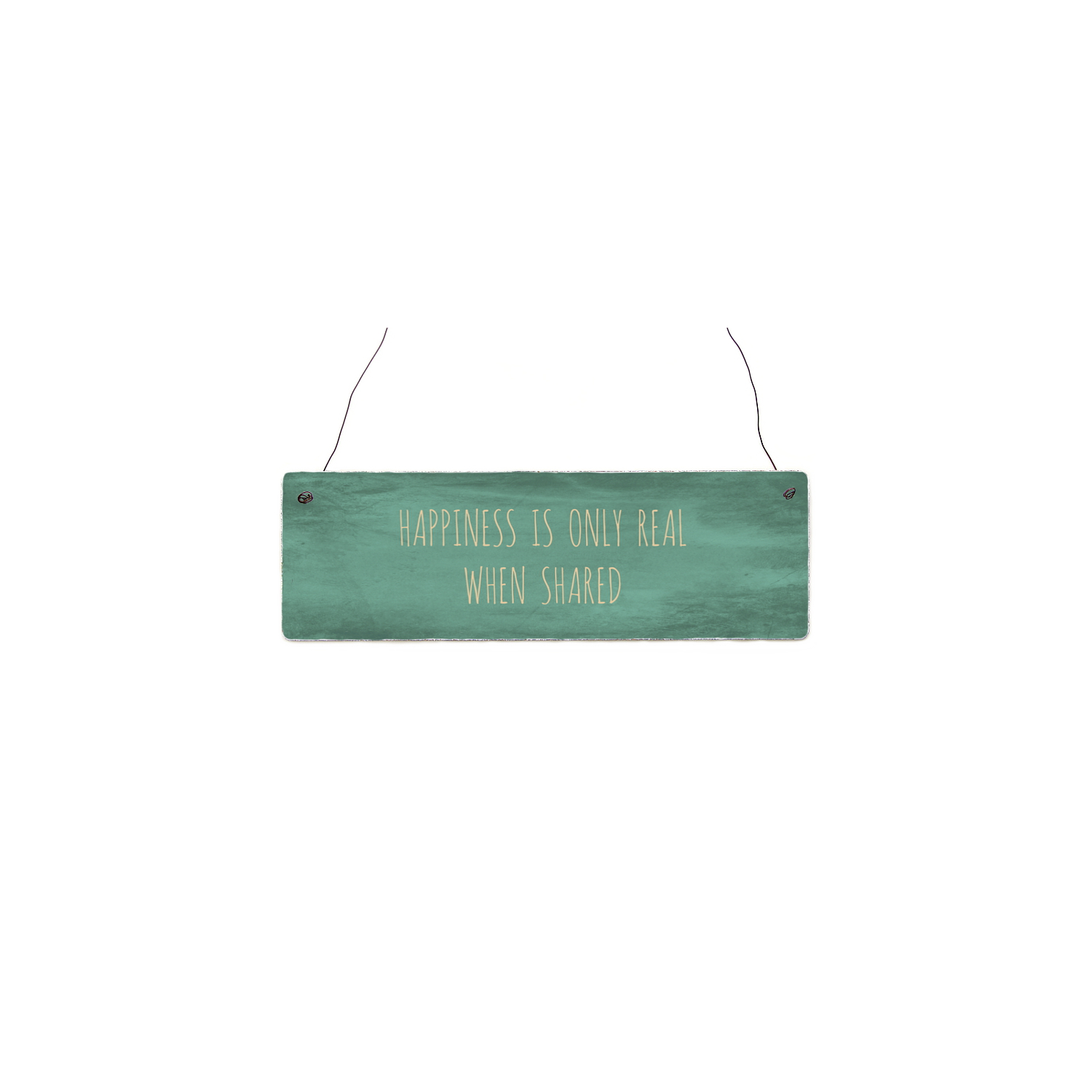 INTERLUXE Holzdekoschild HAPPINESS IS ONLY REAL WHEN SHARED Geschenk Dekoration